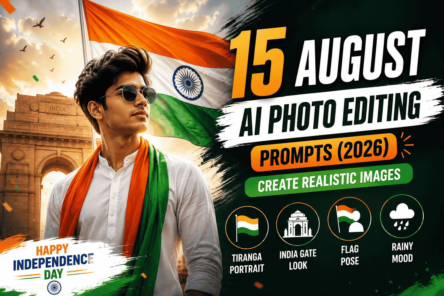 15 August AI Photo Editing Prompts (2026) | Create Realistic Images