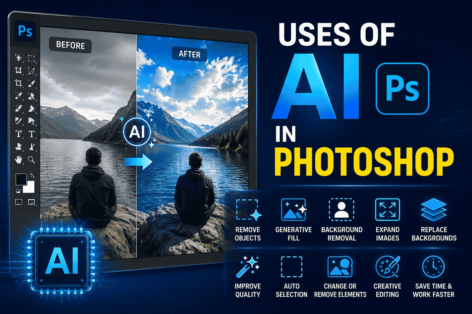 Uses of AI in Photoshop: How AI Makes Photo Editing Easier